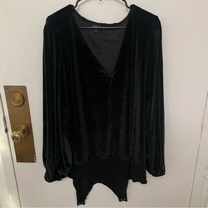 Torrid Black Velvet V-Neck Bodysuit